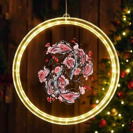 Japanese Koi Fish I Koi Carp Pond Japan Tattoo LED Christmas Window Lights