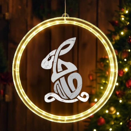 Celtic Symbols Bunny Celtic Knot Gift Idea LED Christmas Window Lights