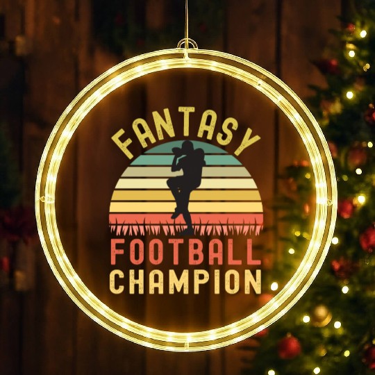 Funny Fantasy Football Champion Draft LED Christmas Window Lights