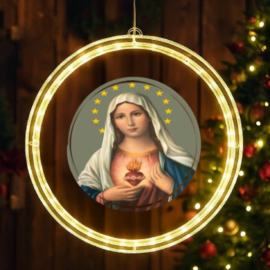 Virgin mary madonna maria ave maria catholic bibel LED Christmas Window Lights