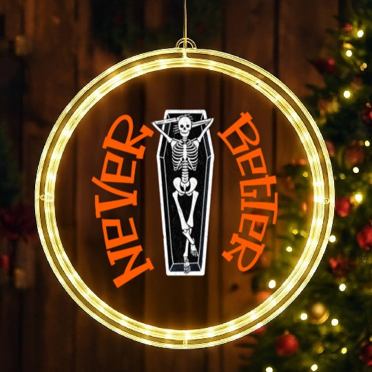 Pumpkin, Dancing Skeleton Never Better Skull Skele LED Christmas Window Lights