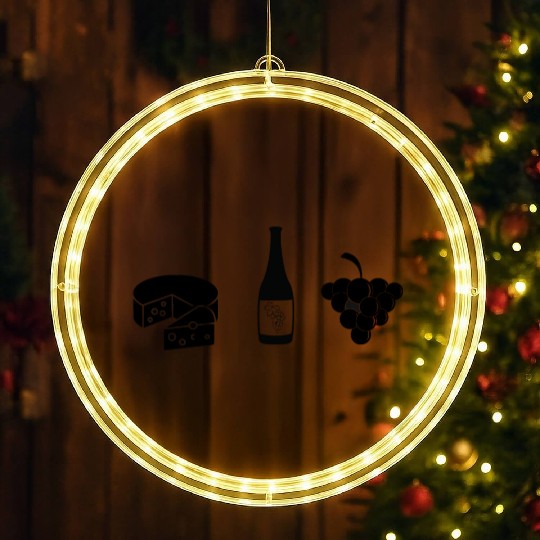 Cheese Wine Grape LED Christmas Window Lights