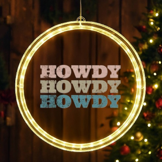 Howdy Western Cowboy Rodeo Country Southern Howdy LED Christmas Window Lights