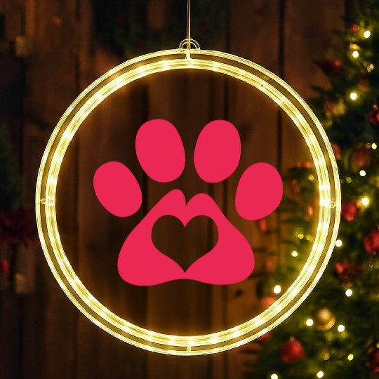 Dog Paw Adopt A Pet Dog Rescue LED Christmas Window Lights