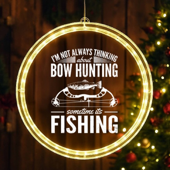 Trout Angler Bow & Arrow Hunter Deer Hunting LED Christmas Window Lights
