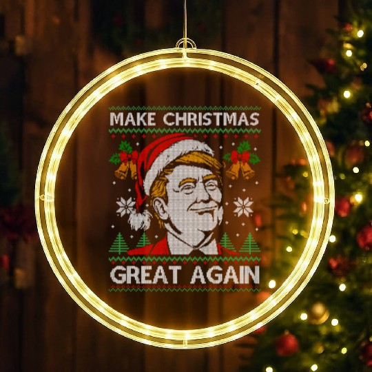Make Christmas Great Again Funny Trump Ugly Xmas LED Christmas Window Lights