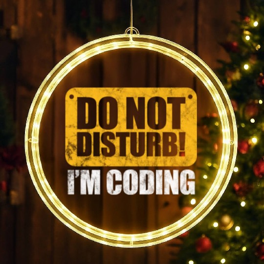 Do Not Disturb I'm Coding Vintage, Programmer LED Christmas Window Lights