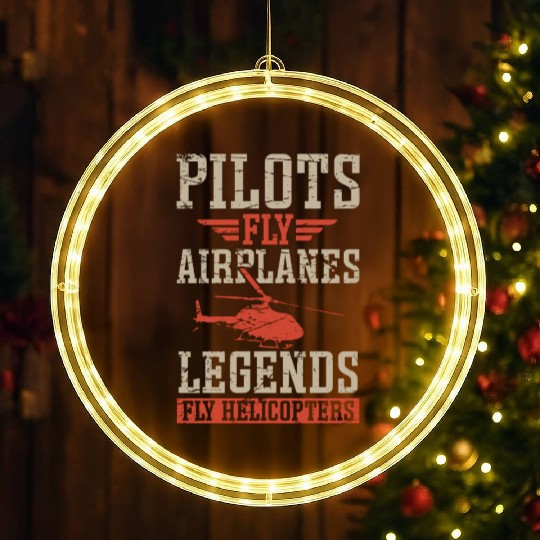 Aviator Pilots Fly Airplanes Legends Helicopters LED Christmas Window Lights