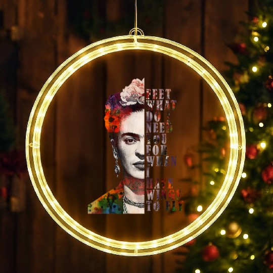 I Have Wing To Fly Frida Kahlo Women Empower 4666 LED Christmas Window Lights