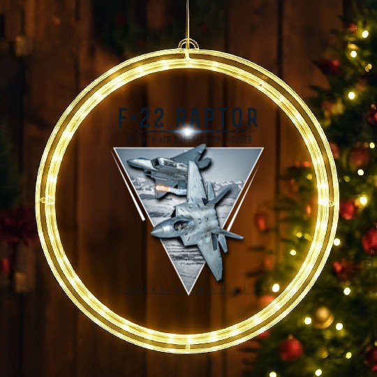 F 22 Raptor US Airborne Fighter Pilot LED Christmas Window Lights