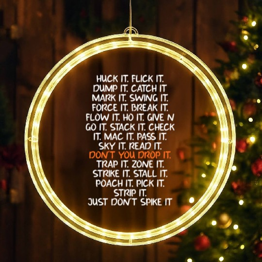 Huck It Flick It Dump It Catch It Ultimate Frisbee LED Christmas Window Lights