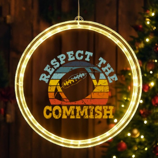 Respect the Commish Fantasy Football Commissioner LED Christmas Window Lights