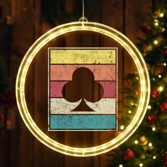 Clubs Playing Card Poker Symbol LED Christmas Window Lights