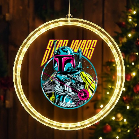 Star Wars Boba Fett Neon Blaster Vintage Graphic LED Christmas Window Lights