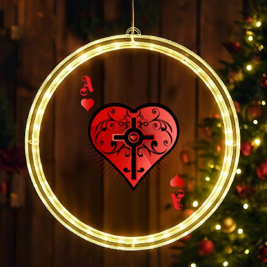 Heart Poker Ace Casino LED Christmas Window Lights