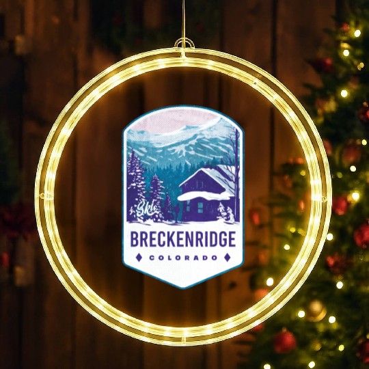 Breckenridge Colorado Ski Badge LED Christmas Window Lights