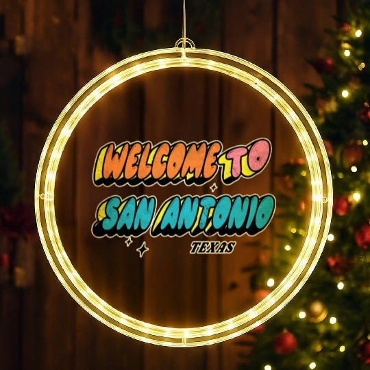 Welcome to San Antonio Texas Design LED Christmas Window Lights