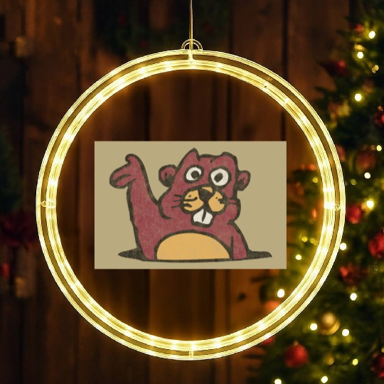 Gopher Vintage Style Distressed (Gold) LED Christmas Window Lights