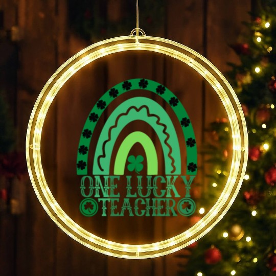 One Lucky Teacher Rainbow St Patrick’s Day LED Christmas Window Lights