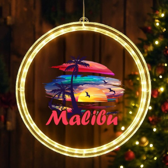 Malibu Inscription. LED Christmas Window Lights