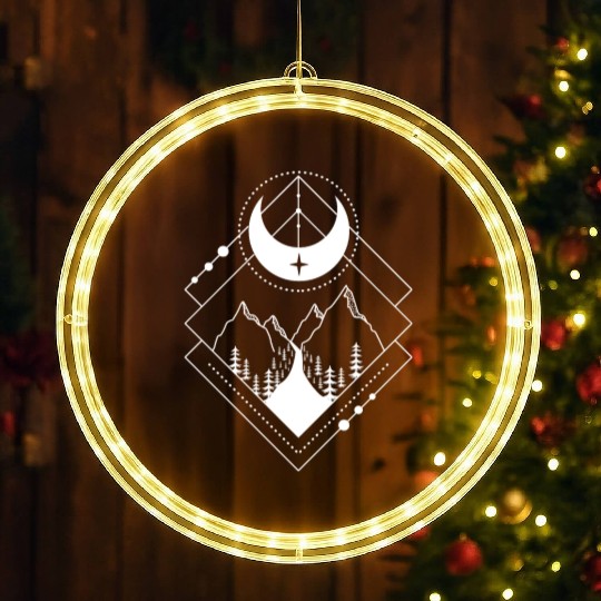 Nature Tattoo - Adventure Hiking Outdoor Mountains LED Christmas Window Lights