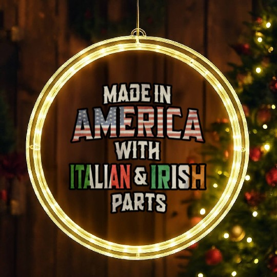 Italian And Irish Made In America Mix Heritage Vin LED Christmas Window Lights