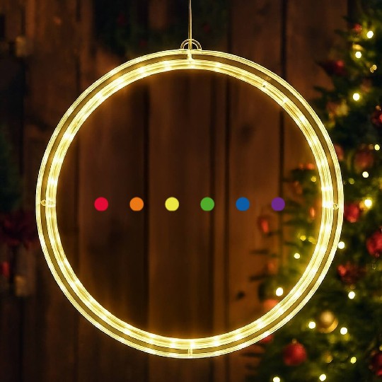 Gay Pride Rainbow Polka Dot - LGBT Polka Dot Day LED Christmas Window Lights