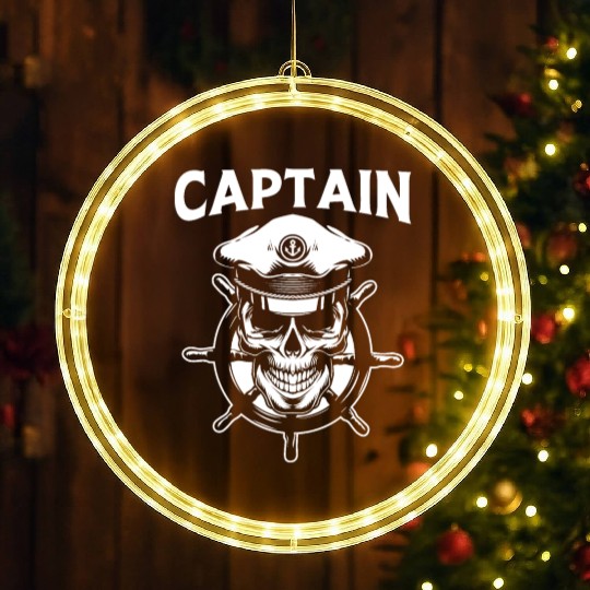 Sailing Captain Skulls Matching Couple Cruise LED Christmas Window Lights