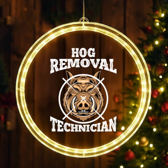 Boar wild boar hunting Wild boar hunter LED Christmas Window Lights
