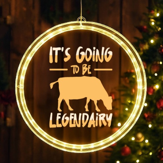 Cow Rancher Agriculture Dairy Farmer LED Christmas Window Lights