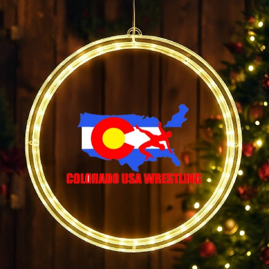 Team USA Wrestling Colorado Division LED Christmas Window Lights