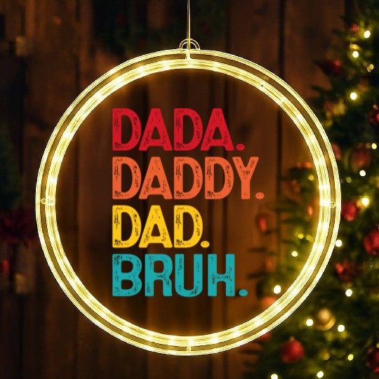 Dada Daddy Dad Bruh Funny Father's Day LED Christmas Window Lights