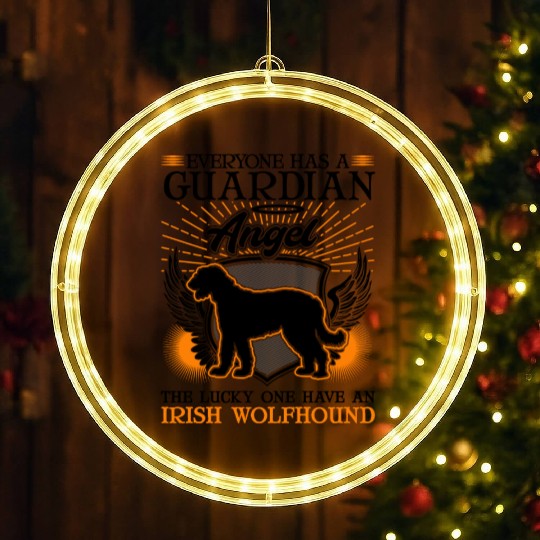 Irish Wolfhound Guardian Angel LED Christmas Window Lights