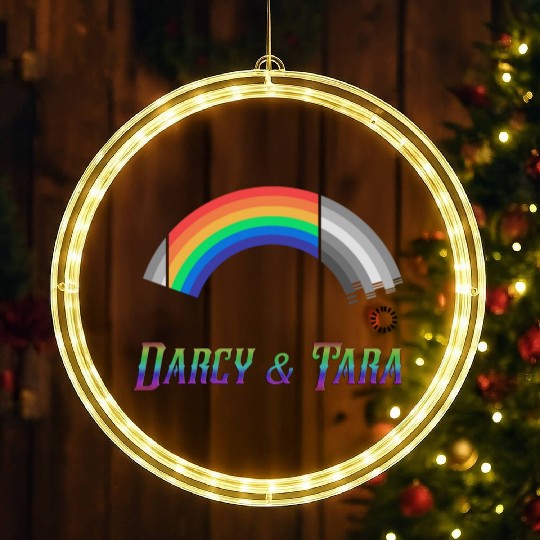 Heartstopper Rainbow Darcy and Tara LBGTQIA+ LED Christmas Window Lights
