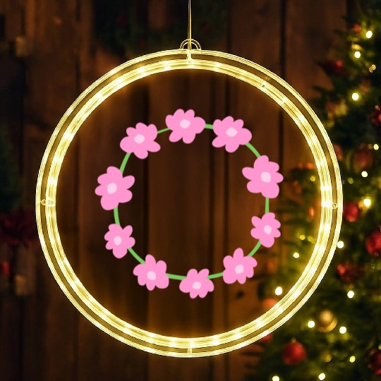 circle symbol shape flowers pink nature LED Christmas Window Lights