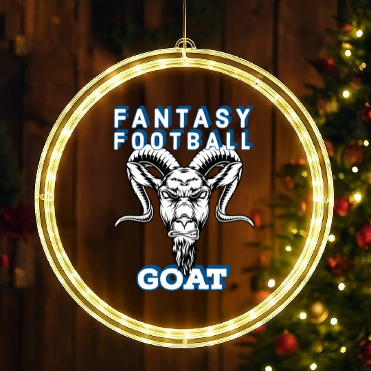 Fantasy Football GOAT Gift Idea Draft BBQ LED Christmas Window Lights