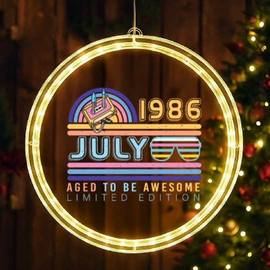 Building Year 1986 In July LED Christmas Window Lights