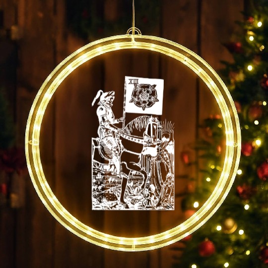 Death Tarot Card Xiii Occult Esoteric Dark Design LED Christmas Window Lights