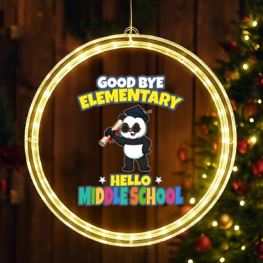 Good Bye Elementary Hello Middle School Graduation LED Christmas Window Lights