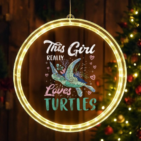 Turtle Relaxed Chilling Sea Ocean Beach LED Christmas Window Lights