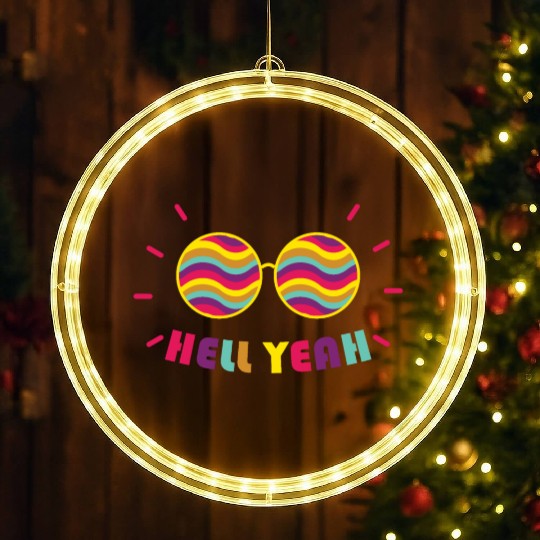 Pride Month - Hell Yeah - Rainbow Glasses LED Christmas Window Lights