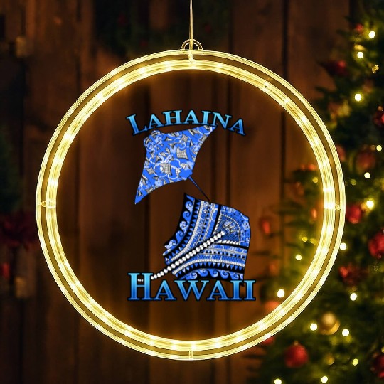 Lahaina Vacation Tribal Stingrays LED Christmas Window Lights