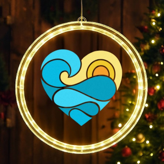 Summer Heart Ocean LED Christmas Window Lights
