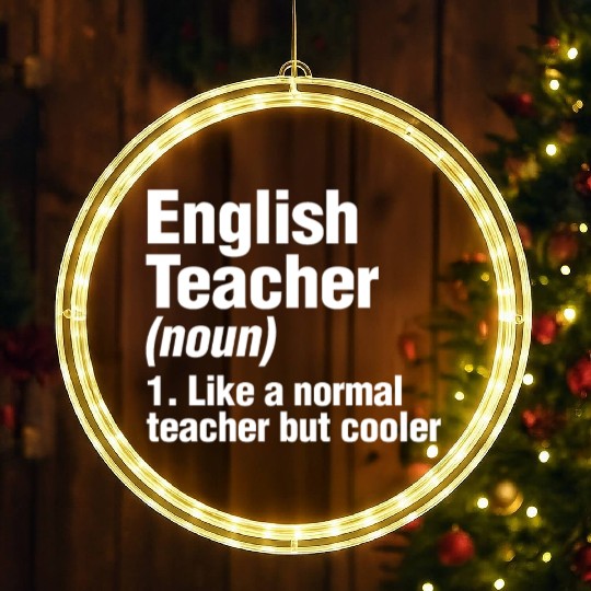 English Teacher LED Christmas Window Lights Back To School Writer