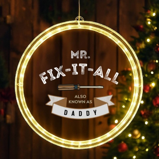 Black Beige Light Brown Vintage Father's Day LED Christmas Window Lights