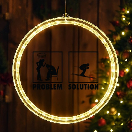 Skiing Skiers Statement Problem Solution. LED Christmas Window Lights