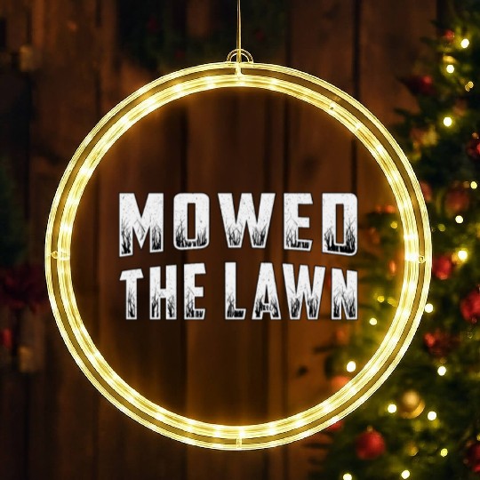Lawn Mower Mowed The Lawn Gardening Lawn Mowing LED Christmas Window Lights