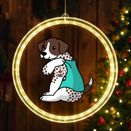 I Love Dad German Shorthaired Pointer LED Christmas Window Lights
