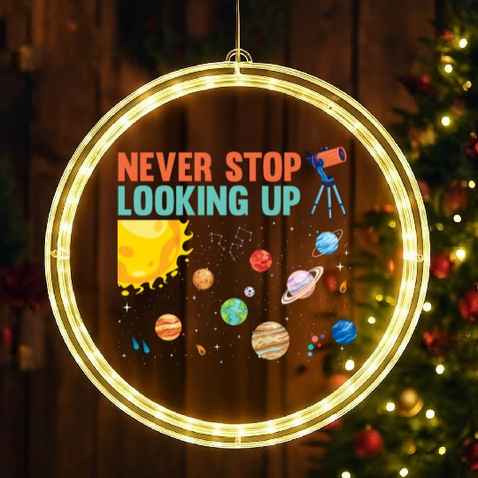 Telescope Solar System Planets Astronomer LED Christmas Window Lights