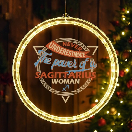 Never Underestimate A Sagittarius Woman LED Christmas Window Lights